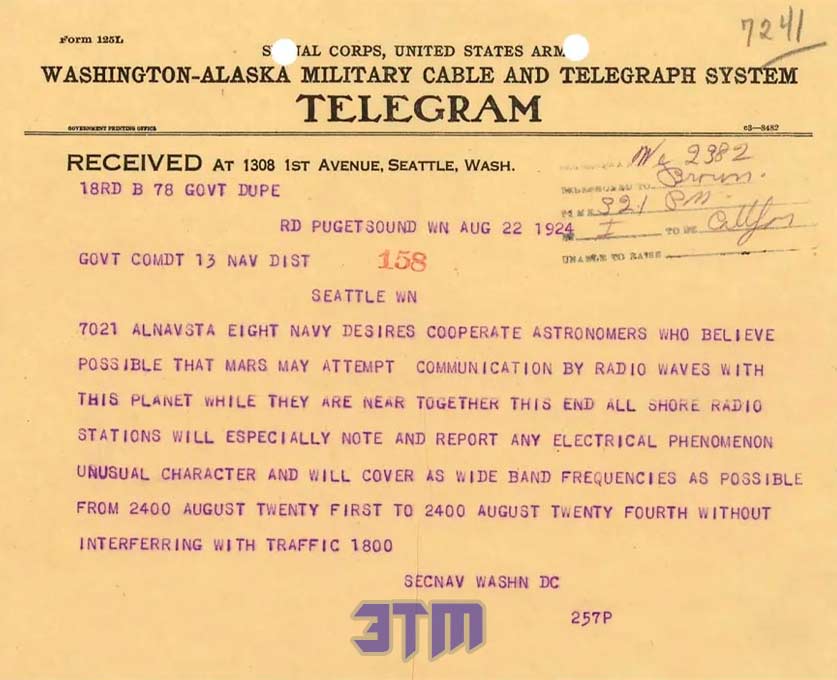 В 1924 году США выключили все радиоприемники, чтобы искать жизнь на Марсе 2 марс