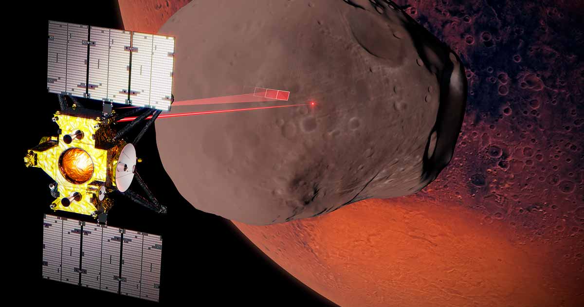 Межпланетная станция миссии MMX от JAXA приближается к марсианскому спутнику Фобос