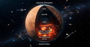 Под южным полюсом Марса обнаружена тепловая аномалия 1 Тепловая аномалия Марса: визуализация раскаленных недр под южным полюсом