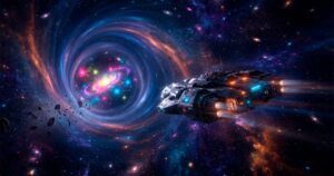 Кротовые норы как реальный портал для путешествий в прошлое 1 Космический корабль пролетает через кротовые норы в открытом космосе