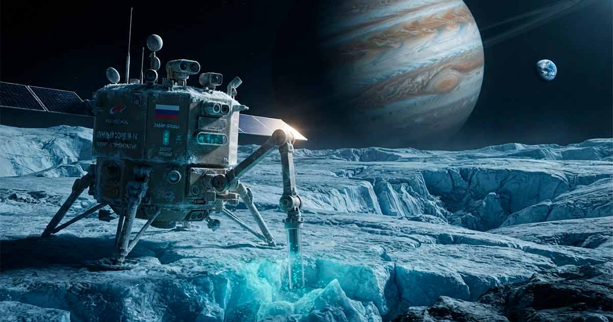Внеземные микробы и космический аппарат на фоне планеты