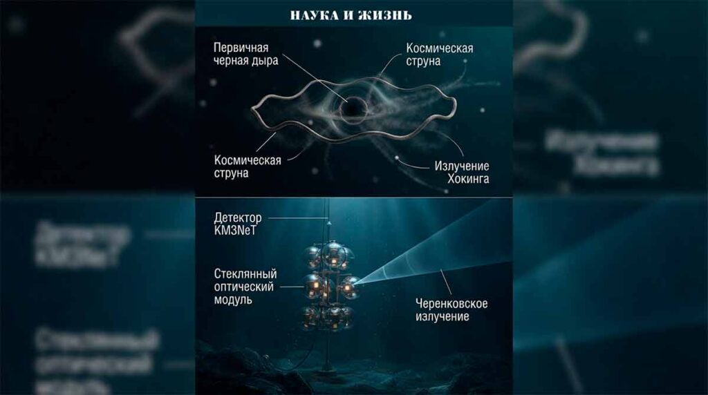 Глубоководный детектор нейтрино KM3NeT фиксирует след частицы от пятимерной первичной чёрной дыры