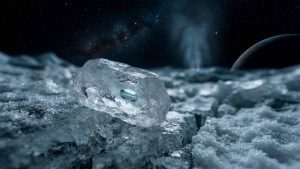 Кристаллы соли на ледяной поверхности Энцелада, скрывающие воду океана.